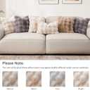 SOMAHE Decorative Sofa Pillows Cases Throw Pillow Covers Faux Fur Plush Pillowcase for Home Fluffy Soft Pillow Cover Grey 18x18 Inch