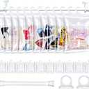10 Pack Clear Doll Clothes Storage Bags with Hanging Rod & Hooks, Compatible with Labubu Clothes and 4-8 inch Doll Clothes - PVC Transparent Organizer Set for Dolls, Space-Saving Wardrobe System