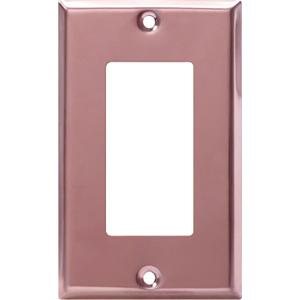 ENERLITES Decorator Switch Metal Wall Plate, Stainless Steel Outlet Cover, Corrosion Resistant, Standard Size 1-Gang 4.50" x 2.76", Stainless Steel 201, 7731-PRG, Polished Rose Gold
