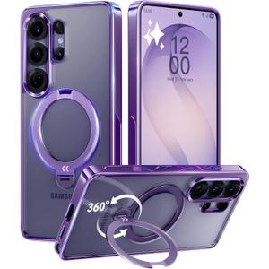 CASEKOO Cobalt Purple Glossy for Samsung Galaxy S26 Ultra Case [360 Spin Magnetic Stand][Fit for MagSafe][18FT Military-Grade Protection] Slim Durable Hand-Polished Frame S26 Ultra Case 6.9", Purple