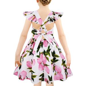 Kid Floral Cotton Girls Dresses Summer Girl Clothes, 11-12 Years, D8 