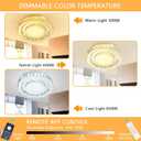 19.6" Dimmable Crystal Chandelier Modern LED Flush Mount Ceiling Light Fixtures for Living Room Bedroom Hallway Kitchen Island Staircase Silver