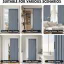 MIULEE Accordion Style Magnetic Folding Door Curtains for Doorways/Closet, Room Divider Pleated Drapes with Hooks for Interior Living Room/Bedroom/Open Closet, Blue, W39 x L78 inches, 1 Panel