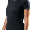 Kanu Surf womens Upf 50+ Short Sleeved Active Swim Shirt Rashguard & Workout Top (Black, XXL)