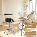 Round Rolling Stool&Split Seats and Footrest Dental Chair with Rotatable Armrests for Dentist Office Shop Home