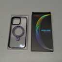 Luxury Ring Magnetic Glass Lens Stand Phone Case for iPhone 16 11 13 14 12 15 Pro Max 16 Plus Clear Protect Cover(for iPhone 14Promax/Dark Purple)