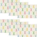 Artoid Mode Colorful Bunny Rabbit Easter Placemats Set of 6, 12x18 Inch Seasonal Table Mats for Party Kitchen Dining Decoration (Pink)