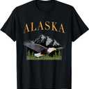 Last Frontier Bald Eagle Alaska T-Shirt, Small, Black 