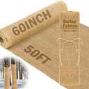 Buryeah 60 Inch x 50 ft Burlap Fabrics Roll Natural Burlap Garden Multipurpose Weed Barrier Garden Landscape Blankets Cloth Weed Barrier Fabric Jute for Outdoor Home Craft Shrubs Party Decor