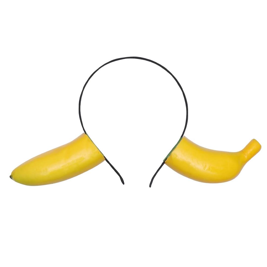 Banana Headband Food Headband Cosplay Banana Headdress Hair Accessory for Halloween Supplies Fruit Party Supplies Costume Accessories