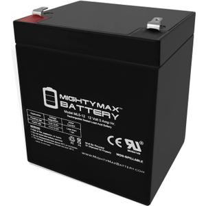 Mighty Max Battery ML5-12 - 12 Volt 5 AH, F1 Terminal, Rechargeable SLA AGM Battery
