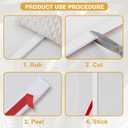 2 x 10 ft Primed Peel-and-Stick Tile Edge Molding Trim, Flexible Edging Moulding for Kitchen Backsplash, Mirror Frames & Wall Borders