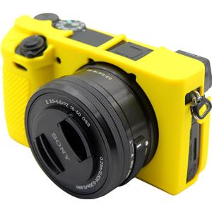 Easy Hood Case for Sony Alpha A6100 A6300 A6400 ILCE-6100 ILCE-6300 ILCE-6400 Digital Camera, Anti-Scratch Soft Silicone Housing Protective Cover Protector Skin (Yellow)