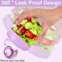 Juome Salad Pod with Dressing Container - Leakproof Salad Container for Lunch with Lid & Spoon, Reusable Salad Jar for Meal Prep & Food Storage, Suitable for Home, Outdoor Travel (Purple)