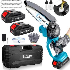 Mini Chainsaw, 6 Inch Electric Chainsaw Cordless,Rechargeable Battery Powered Handheld Chain Saw for Wood Cutting, Courtyard, Household and Garden