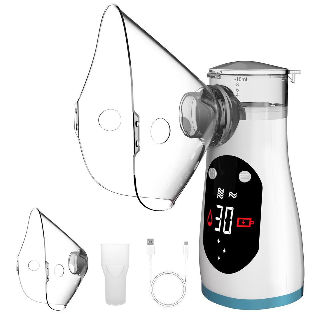Smart Rechargeable Portable Nebulizer with LCD Screen – Compact, Powerful & Ideal for On-The-Go, Home & Travel Use, Innovative Nebulizer for Enhanced Breathing