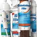 4 Stage Reverse Osmosis/Deionization Water Fliter System, 50 GPD Tankless Reverse Osmosis Water Filtration System for Aquarium with DI Water Filter