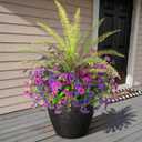 INQCMY Artificial Flowers for Outdoor 12 Pcs Faux Silk Daisy and 1 Pcs Fake Long Leaved Grass UV Resistant Tall Ferns for Home Doorway Courtyard Garden Backyard Decorative