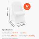 VEVOR 12 PCS White Folding Chair Covers, Kitchen Chairs Cover, Universal Washable Slipcovers Protector, Removable Chair Seat Covers, for Wedding Party Dining Room Banquet Event