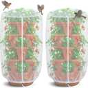 2 Pcs Vertical Plant Pot Insect Netting,5-Tier Stackable Planter Garden Net Cover for Strawberry, Planter Pot Protection Mesh with Drawstring for Strawberry Herb Vegetable Flower Fruit