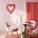 idyllic Heart Valentine Wreath Handmade Red Berry Leaves Heart Shaped Wreath Rustic Twig for Door Decorative 18 Inches Wedding Valentine Decoration