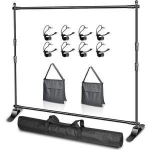 EMART 10 x 8ft (W x H) Adjustable Photo Backdrop Banner Stand with Telescopic Tubes, Suitable for Trade Shows, Professional Photography Booths, and Step and Repeat Background Displays