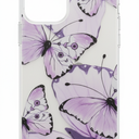 Purple Butterfly Phone Case Designed Compatible with iPhone 12 Mini 5.4 Inch Shockproof Protective TPU Cases, Cute Butterflies for iPhone 12 Mini Case Cover for Women Girl Teen Black