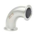SENFUID 1.5 tri clamp 90 degree elbow Sanitary 38mm Pipe OD Fitting SS304 Ferrule Tri Clamp with 2 Silicone Gaskets