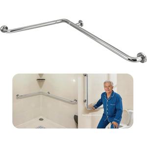 Shower Grab Bar for Seniors, Bathroom Safety Angled Grab Bar for Handicap, L Shaped Stainless Steel Bathroom Balance Support Assist Handle Bar, Wall Mounted Safety Shower Bath Hand Rails 24 x 36 Inch