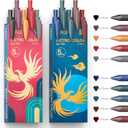 Retractable Colored Gel Pens 0.5MM Fine Point, 10 Vintage Assorted Color Ink Pen Set, Cute Colorful Aesthetic Ballpoint Pen for Writing, Journaling, Note-Taking (Vintage)