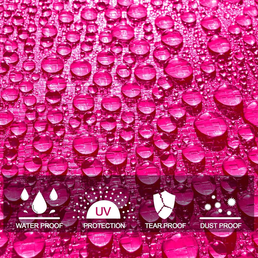 STARPYNG-12 Mil Pink/Silver 20x30 Feet Tarp-Heavy Duty Poly Tarp-Cover,Waterproof, UV Resistant, Weather Resistant, Cover Cars, Boats, Courtyards,Camping