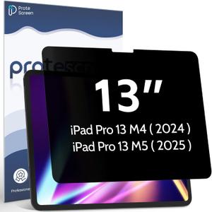 Privacy Screen Protector Compatible with iPad Pro 13 Inch M4/M5 [2024/2025 7/8th Gen], Anti Glare Blue Light Spy Filter Private, High Sensitive Bubble-Free Easy Install Black Security Screen Shield