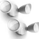 UME 2-Packs 2500 Lumen 32 Watt 28 LED Dual-Head Floodlight Outdoor, Full Metal Design, Waterproof Exterior Security Wall Light for Patio, Garden, Yard-White