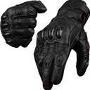 J.A.G. Leather Motorcycle Gloves for Men - Carbon Fiber Knuckle Protection, Motorbike Powersports, Dirt Bike, Touchscreen Gloves for Men and Women, Guantes Para Moto, Large