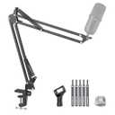 InnoGear Boom Arm Microphone Mic Stand for Blue Yeti HyperX QuadCast SoloCast Snowball Fifine Shure SM7B and Other Mic, Black