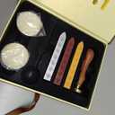 Mingting Wax Seal Stamp Kit,Mingting Classical Old-Fashioned Antique Wax Stamp Seal Kit Initial Letters Alphabet Set Gift Box with Vintage Wooden Handle and Brass Color Head(H)