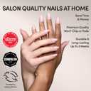 Glamnetic Press On Nails - Wifey | Short Almond Fake Nails, Nude with 3D Nail Art and Glossy Finish, Salon Quality | 15 Sizes - 30 Nail Kit with Glue