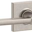 Schlage F40 LAT 619 COL Latitude Door Lever with Collins Trim, Bed & Bath Privacy Lock, Satin Nickel