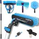 IGADPole 17 FT Water-Fed Washing Kit with Soap-Dispenser, Brush, 10 Squeegee & Cobweb Duster for Windows, Gutters, Solar Panels & Exterior Walls