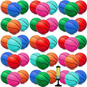 Oleitodh 30Pcs 7" Mini Basketball Balls Bulk PVC Small Basketballs for Over The Door Basketball Hoop Games Party Favors Indoor Outdoor Play Adults Kids Pool Beach Colorful