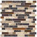 STICKGOO Thicker Design Peel and Stick Tile Backsplash, 12”×12”Stick on Backsplash for Kitchen, Self Adhesive Tile Stickers for Kitchen Backsplash and Bathroom (10 Sheets, Sand Brown)