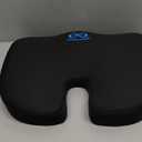 Everlasting Comfort Doctor Recommended Memory Foam Seat Cushion for Office Chairs & Car - Ergonomic Office Desk Accessories - Cushions for Tailbone Pain Relief, Sciatica (Black, Large) (01. Black Mesh)