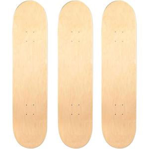 3 PCS Blank Maple Skateboard Decks, 31 x 8 inch 7-Layer Maple Double Tail Skateboard Decks Set of 3