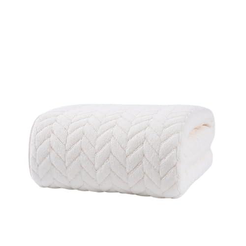 75cm * 35cm Bathroom Towel Home Coral Velvet Bath Towel Thick Hand Towel Useful Winter Soft Item Durable Washcloth(White)