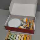 Baby Musical Instruments-Montessori Wooden Toys for Toddlers 1-3,Neutral Colors Percussion Instruments Set with Modern Boho Xylophone for Kids Preschool Educational 3+