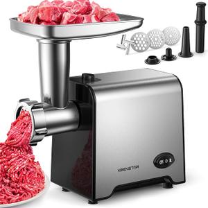 KEENSTAR 3000W Max Heavy Duty Electric Meat Grinder with Sausage Stuffer Maker & Kubbe Kit, Food Grinder with Blade & 3 Plates, Stainless Steel Meat Mincer Machine for Home Kitchen Use KEENSTAR 3000W Max Heavy Duty Electric Meat Grinder with Sausage Stuffer Maker & Kubbe Kit, Food Grinder with Blade & 3 Plates, Stainless Steel Meat Mincer Machine for Home Kitchen Use