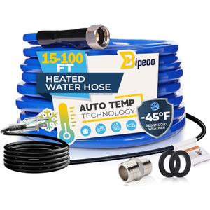 15FT Heated Water Hose for Rv,Heated Water Hose Antifreeze to -45F,Great Rv Accessories for Campers,Livestock,Agriculture,Lead and BPA Free