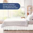 Wrap Around Dust Ruffle Bed Skirt - Antique White - for Queen Size Beds w/ 12 Inch Drop - Easy Fit Elastic Strap - Adjustable Pleated Bedskirt w/Brushed Fabric, Wrinkle Free Women, Men, Kids & Teens