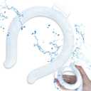 5 x Portable Ice Ring, Neck Cooling Tube, Wearable Cooling Neck Cooler, Reusable Cooling Artifact Suitable for Hot Weather, Indoor and Outdoor Workers, Summer Parades and Celebrations (Transparent)