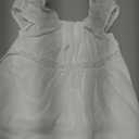 SOLY HUX Women's Square Neck Short Sleeve Peplum Tops Tie Front Summer Teen Girls Babydoll Top T Shirt Solid White X-Small